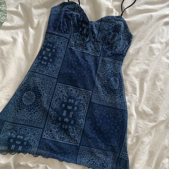 Urban Outfitters Dresses & Skirts - URBAN OUTFITTERS Blue Bandana Mini Dress